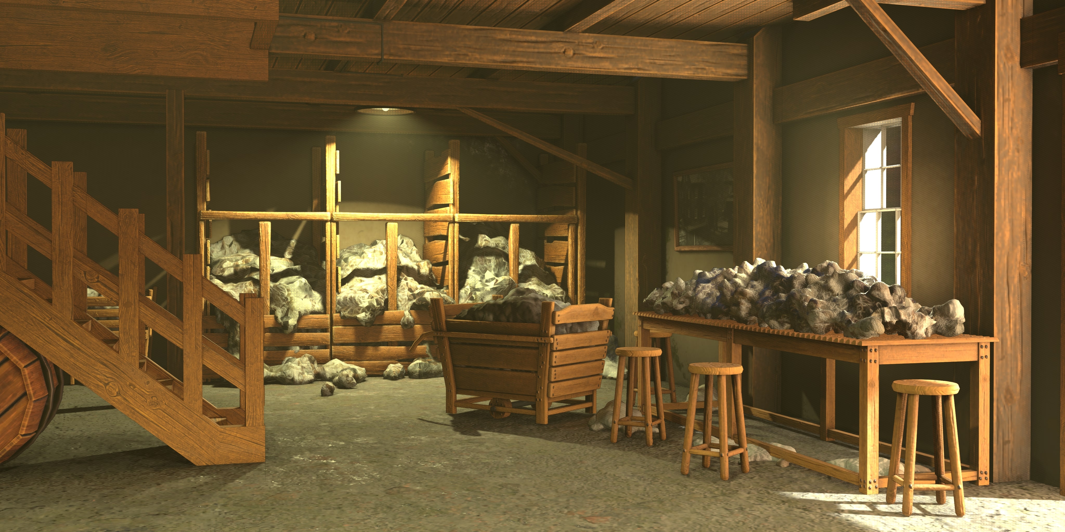 Arrivée de la laine (illustration provisoire)