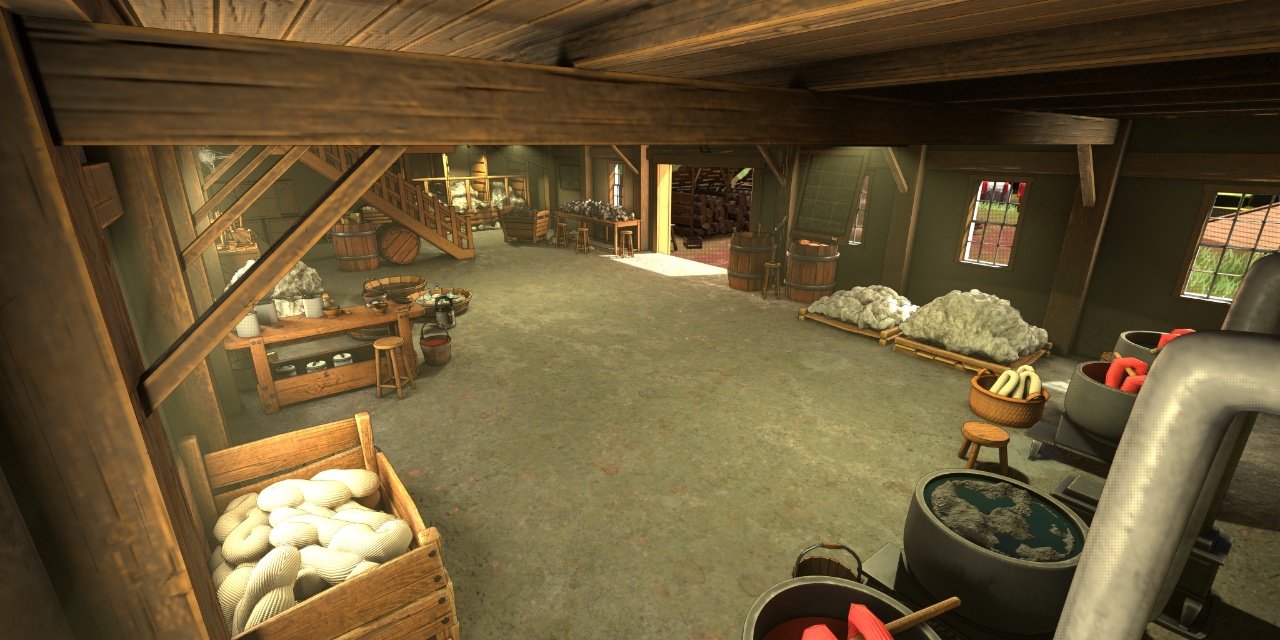 Vue montrant le sous-sol du moulin (description à venir)