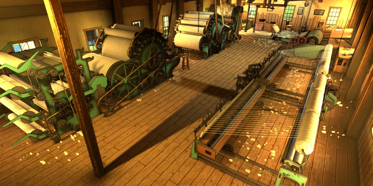 Vue montrant le premier étage du moulin (description à venir)